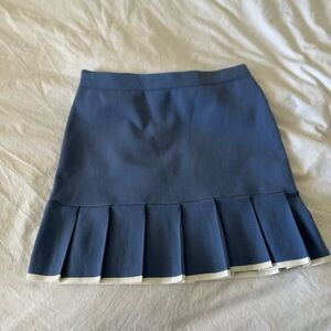 Sincerly Jules Blue Mini Skater Skirt with Pleats for Work